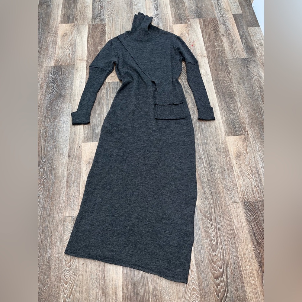 Vintage Jessica Howard Gray Turtleneck SweaterDress